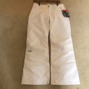 White North Face ski pants
